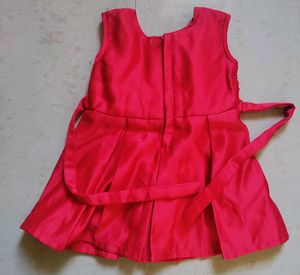Baby Girl Red Party Dress And Cute Booties