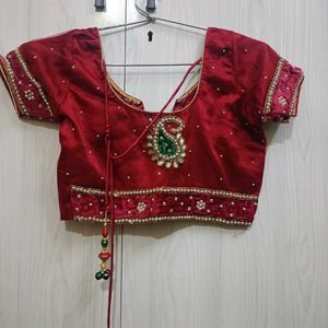 Red Embroidered Lehenga