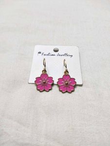 Pink Flower Earrings