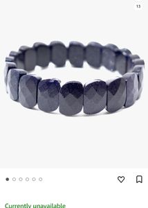Blue Sunstone Crystal Bracelet, Block Stones