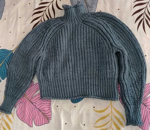 Green Knit Turtleneck Sweater