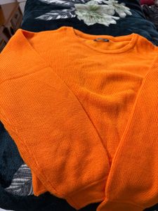 Orange Knit Pullover