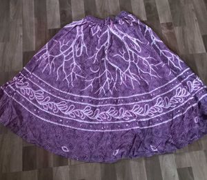 Purple Printed Ethnic Skirt