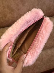 Cute Utility Pouch - Pink Faux Fur