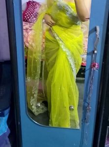 Net Saree With Padded Blouse