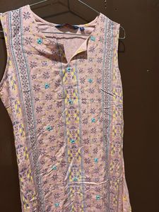 Pink Floral Print Kurta Dress
