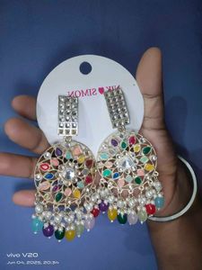 Colorful Beaded Dangle Earrings