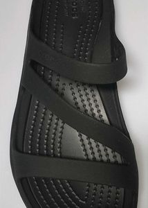 Women Crocs Black Slip Ons