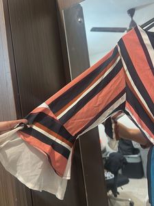 Striped Tie-Neck Top