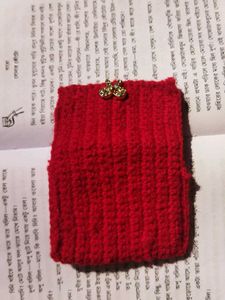 Red Crimson Crocheted Mini Purse