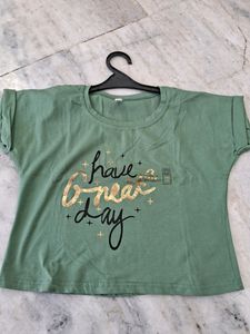 Green Crop T Shirt