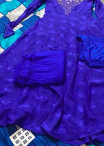 Royal Blue Dress Dupatta With Pant