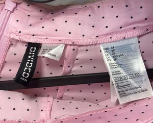 Baby pink -Polka Dot Midi Skirt