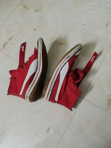 Puma Red High-Top Sneakers