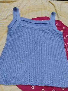 Blue Knit Tank Top