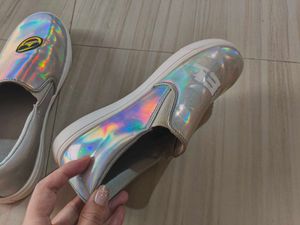 united Colors of Benetton metallic slip on Sneaker