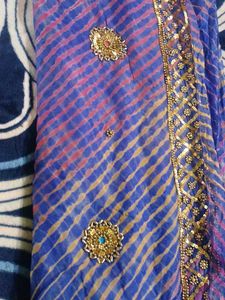 COMBO OF  EMBROIDERD LAHRIYA SAREE