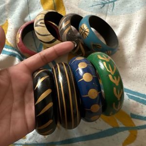 Colorful Wooden Bangle Set