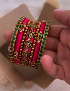 Handcrafted Silkthreadbangles Set