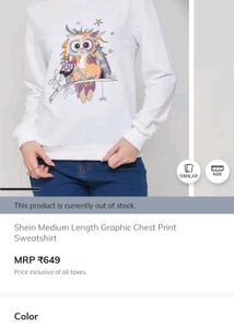 Shein Owl Graphic Sweatshirt only 300