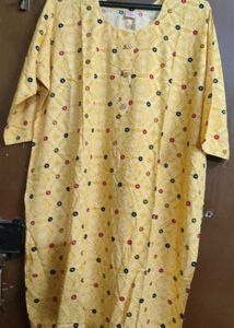 Yellow Printed Kurta