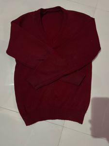 Burgundy V-Neck Sweater