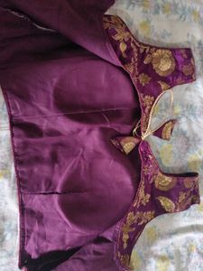 Elegant Purple Brocade Blouse