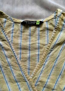 Casual Cap Sleeveless Striped Top