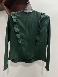 Green Ruffle Top