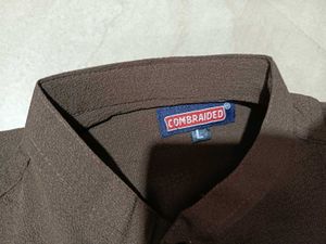 Men's Brown Mandarin Collar Kurta