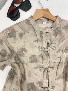 Floral Knot-Button Top