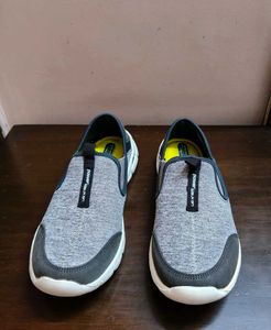 Power Men grey mesh walking sports slip-on shoes