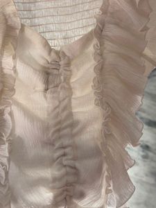 Ruffle Trim Crop Top