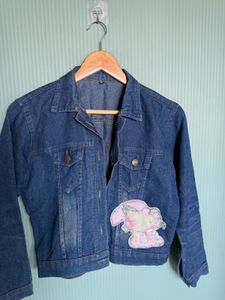 Dark blue Denim Jacket with Patch work for women