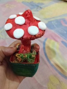Red And White Cute Mashroom Showpiece With Freebie