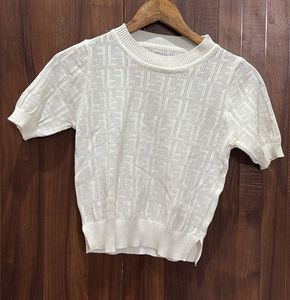 Stylish White Knit Top