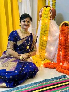 Neavy Blue Kanjivaram Silk With Blouse Piece