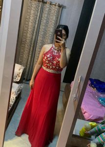 Red Embellished Halter Gown❤️🎀☎️