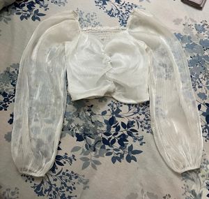 Sheer Puff Sleeve Top