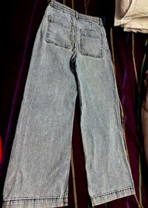 Light Blue Mid Waist Parallel Pant