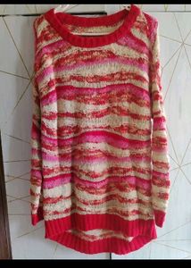 Striped Red and Cream Sweater