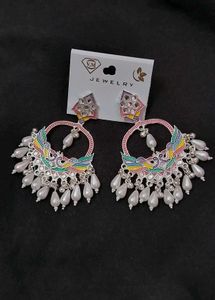 Ethnic Pearl Drop Earrings