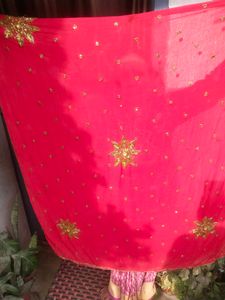Hot Chilly Red Color Beautyful Duptta With Work