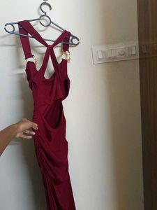 Elegant Maroon Maxi Dress