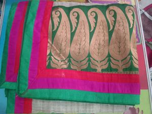 Elegant Green & Gold Paisley Dupatta
