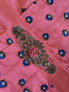 Pink Shade Gown With Net Dupatta
