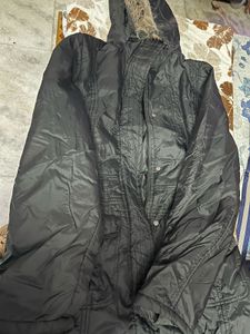 Black Fur Hooded Jacket