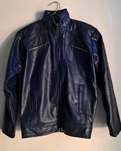 Double Sided Jacket Lether & Furry Black
