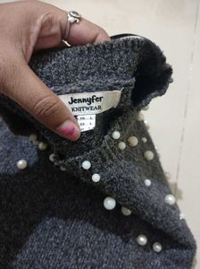 Pearl Embellished Knit Sweater