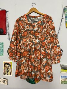 Floral Print Mini Dress🧡